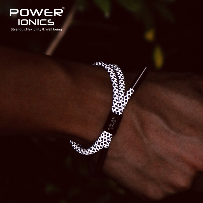 New Power Ionics Reflective Braided Rope Titanium Germanium Wristband Bracelet Balance Energy Body Free Engrave Gift