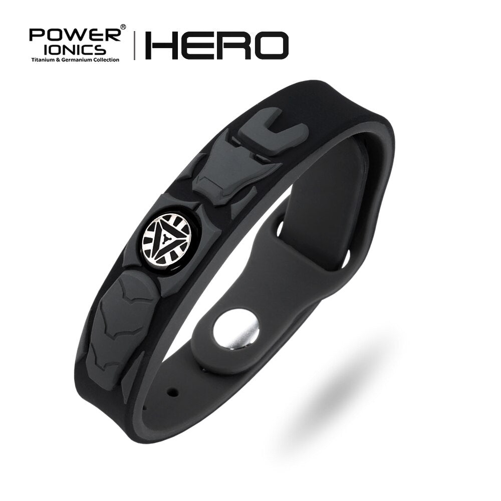 Power Ionics NEW HERO IRONMAN 3000ions/cc 4IN1 Tourmaline Titanium Germanium F.I.R Sports Bracelet Wristband