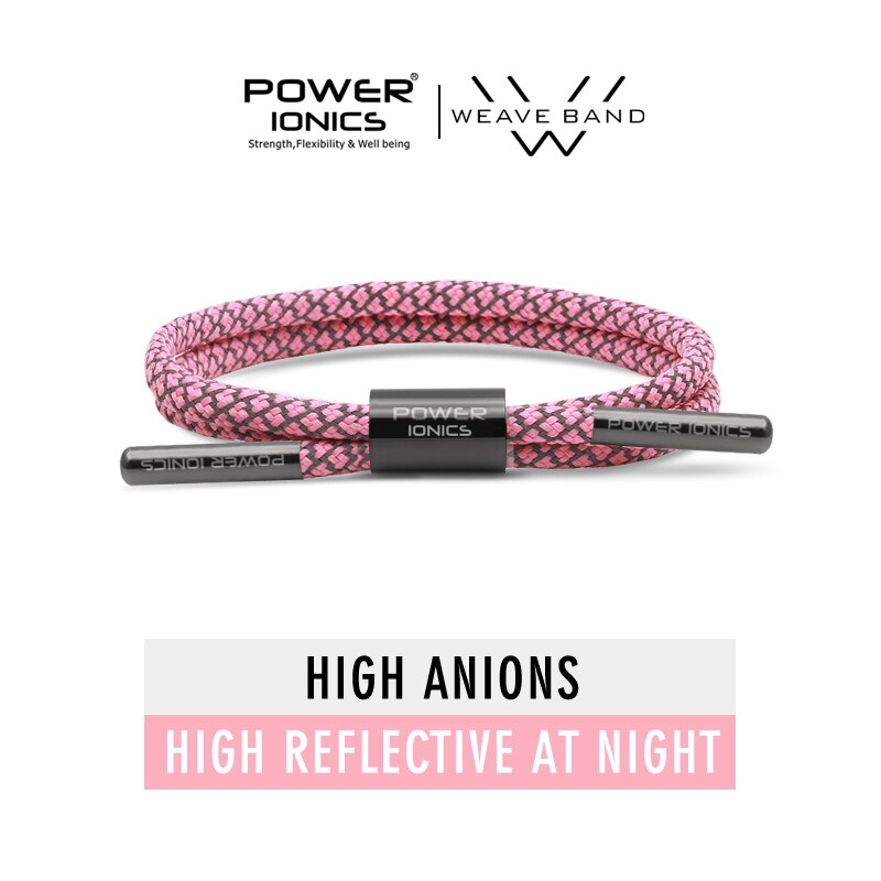 New Power Ionics Reflective Braided Rope Titanium Germanium Wristband Bracelet Balance Energy Body Free Engrave Gift