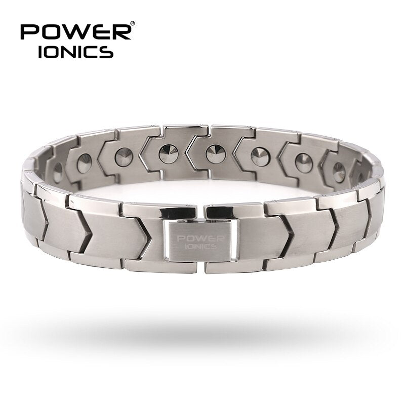 Power Ionics 100% Titanium 99.999% Germanium Mens Womens Blood Pressure Accessory Bracelet Therapy Charm Jewelry Gifts W/ Tool