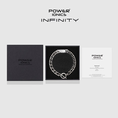 Power Ionics INFINITY New Trendy 99.999% Titanium Germanium Cuban Chain Men Women Fashion Jewelry Health Bracelet Free Engrave