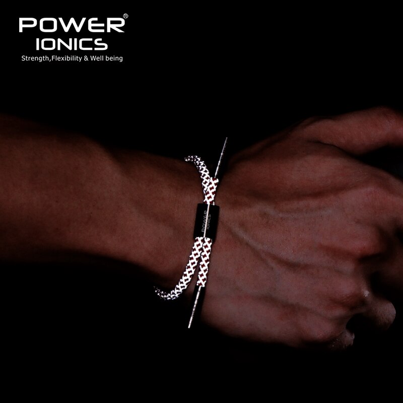 New Power Ionics Reflective Braided Rope Titanium Germanium Wristband Bracelet Balance Energy Body Free Engrave Gift