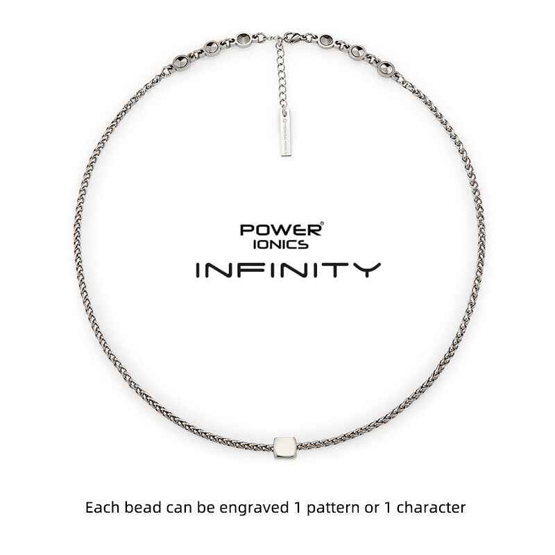 Power Ionics INFINITY Series Germanium Chain Necklace for Women - Personalized Engraved Gift Jewelry