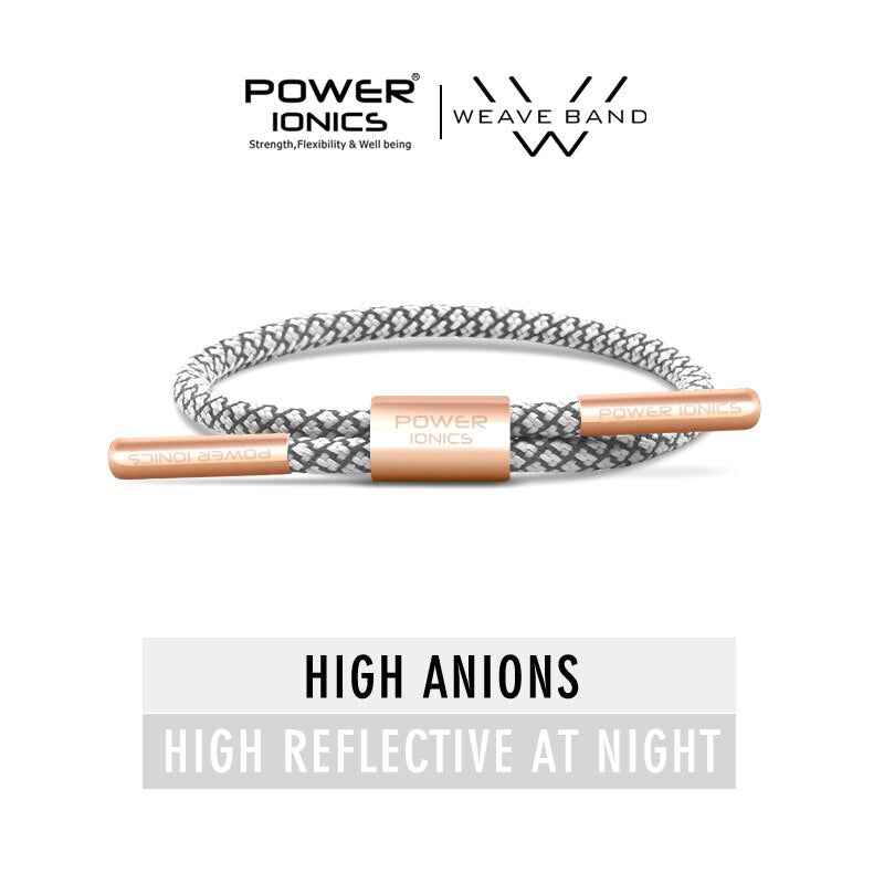 New Power Ionics Titanium Germanium Wristband Bracelet - Reflective Braided Rope for Balance Energy, Free Engraving Gift