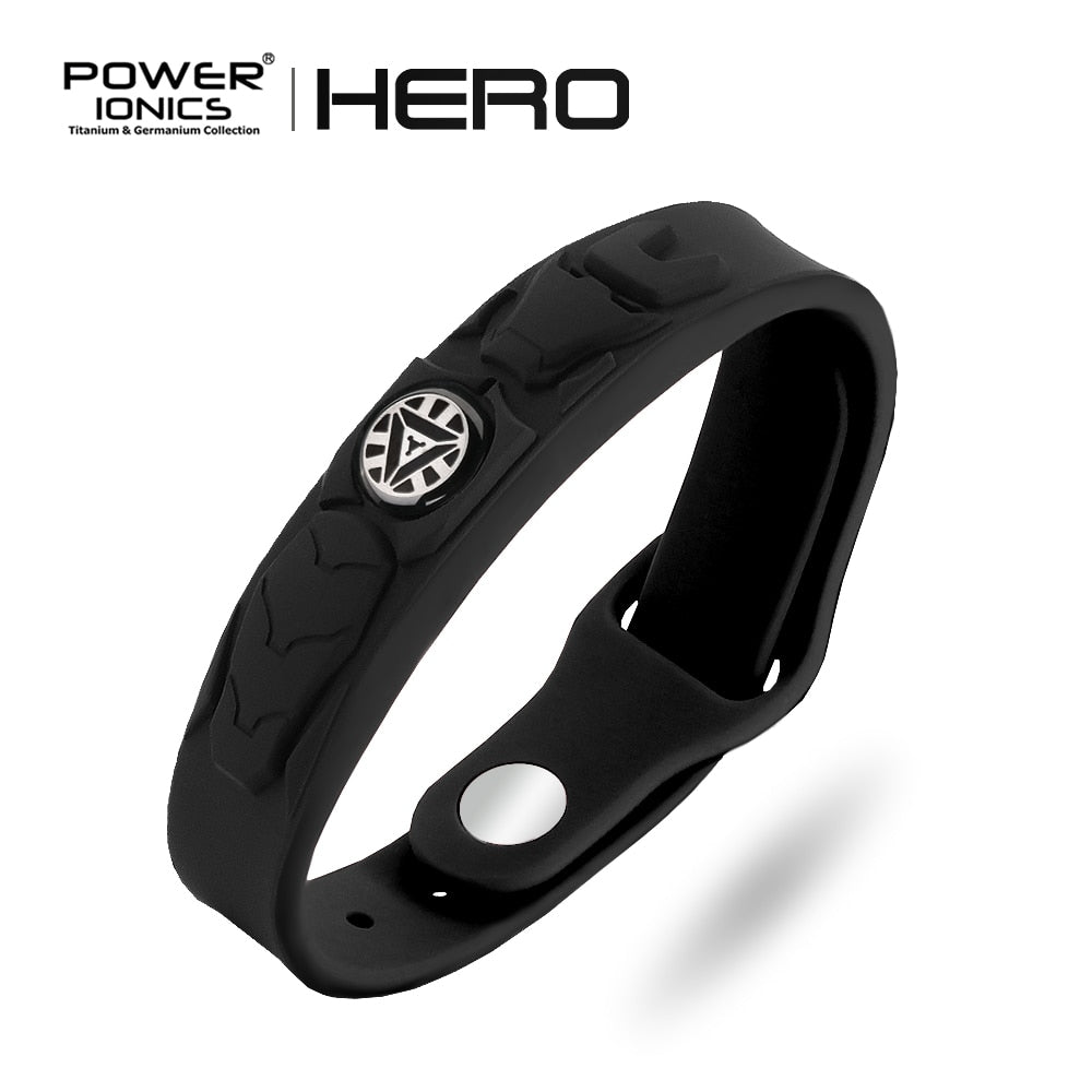 Power Ionics NEW HERO IRONMAN 3000ions/cc 4IN1 Tourmaline Titanium Germanium F.I.R Sports Bracelet Wristband