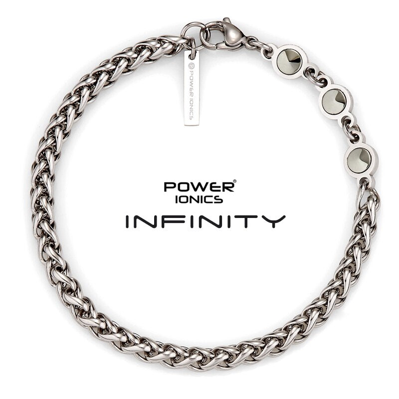 Power Ionics INFINITY Series New Trendy Cuban Chain 5mm Men Women Fashion Jewelry Health Germanium Bracelet Free Engraved Gifts