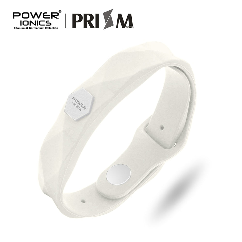 Power Ionics Prism Waterproof Men Women Ions Germanium Fashion Sports Health Bracelet Wristband Gifts Hard Box