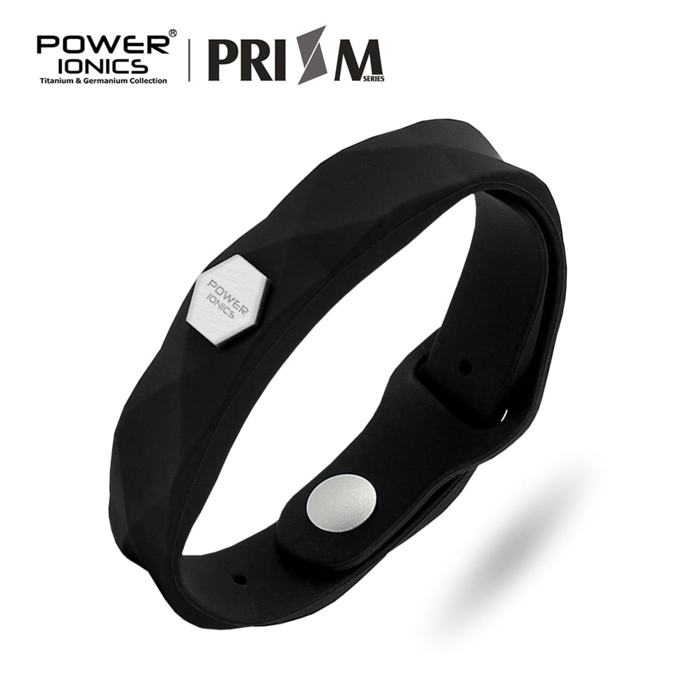 Power Ionics Prism Waterproof Men Women Ions Germanium Fashion Sports Health Bracelet Wristband Gifts Hard Box