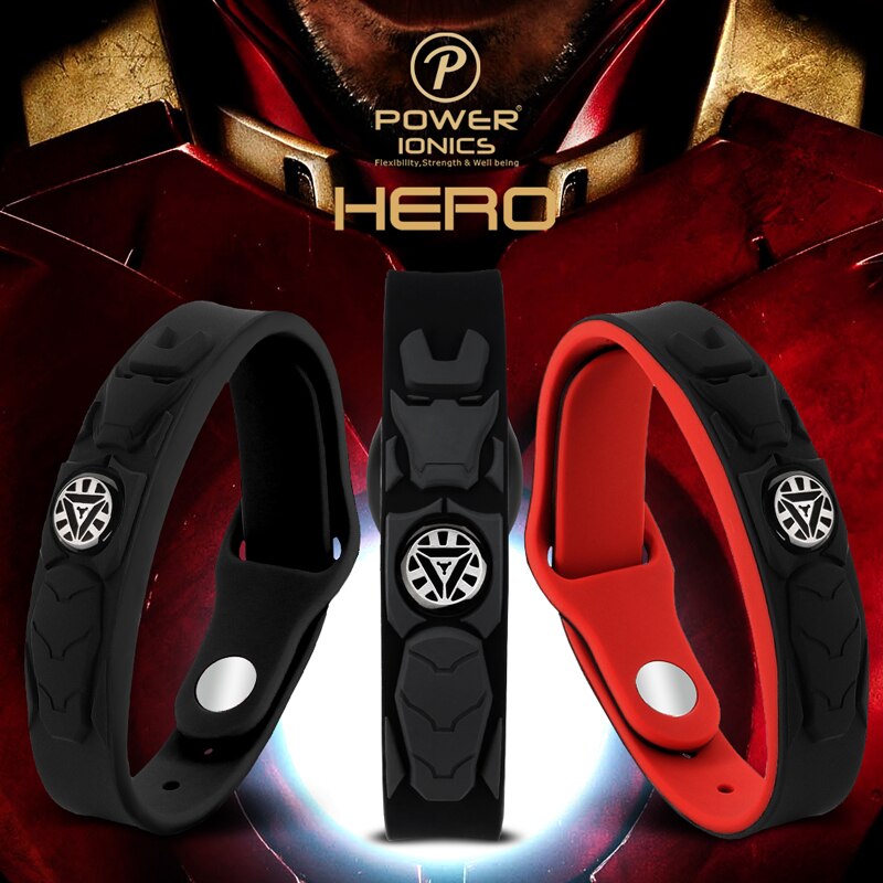 Power Ionics NEW HERO IRONMAN 3000ions/cc 4IN1 Tourmaline Titanium Germanium F.I.R Sports Bracelet Wristband