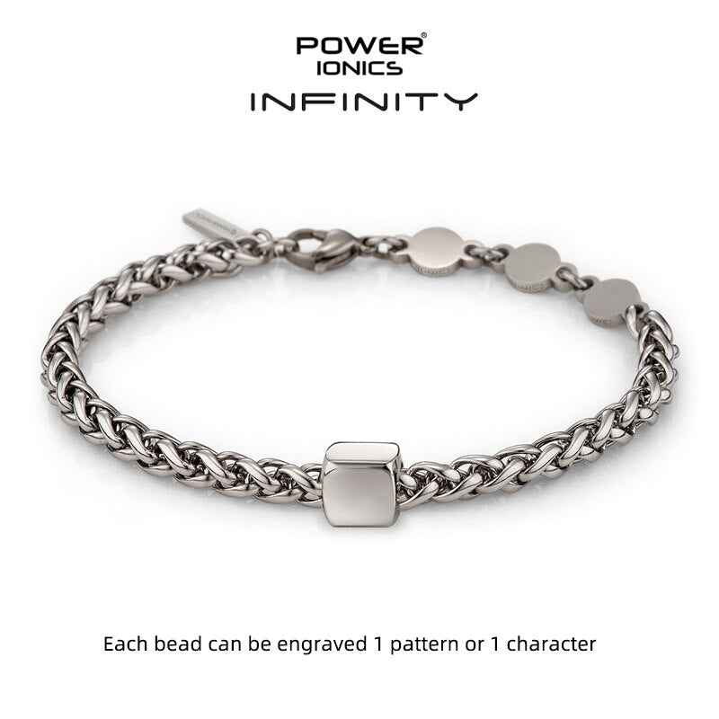 Power Ionics INFINITY Series Cuban Chain Health Bracelet 5mm Men Women Fashion Jewelry Germanium Engraved Gift