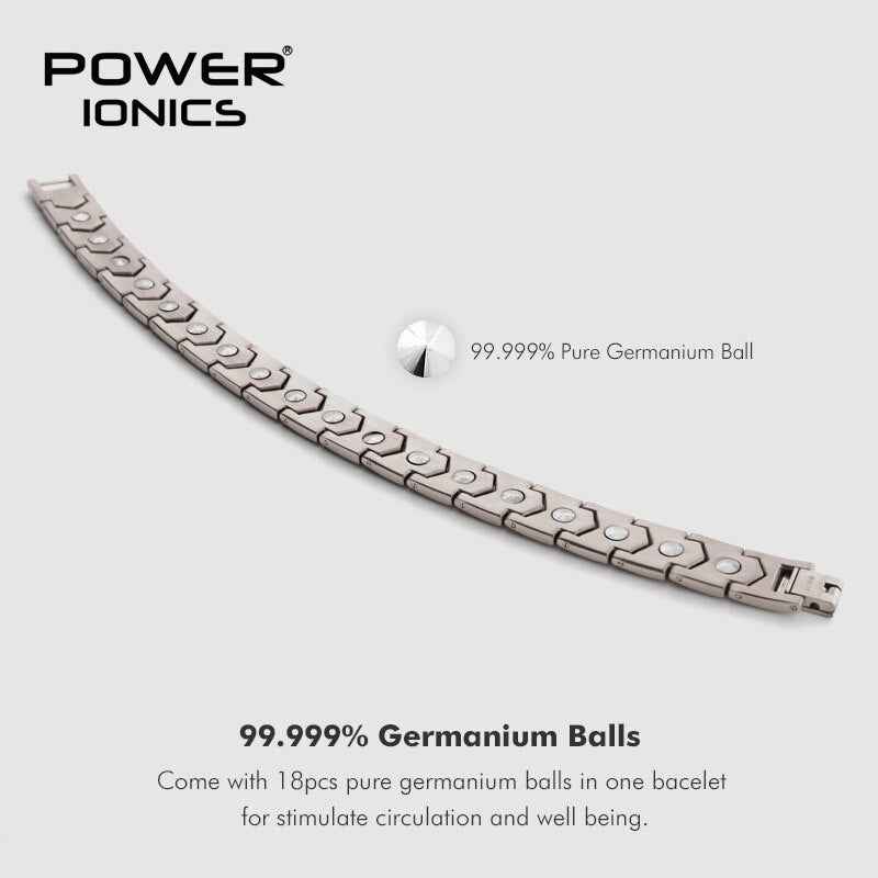 Power Ionics Titanium Germanium Therapy Bracelet for Blood Pressure Management - 100% Titanium & 99.999% Germanium Jewelry Gift with Tool