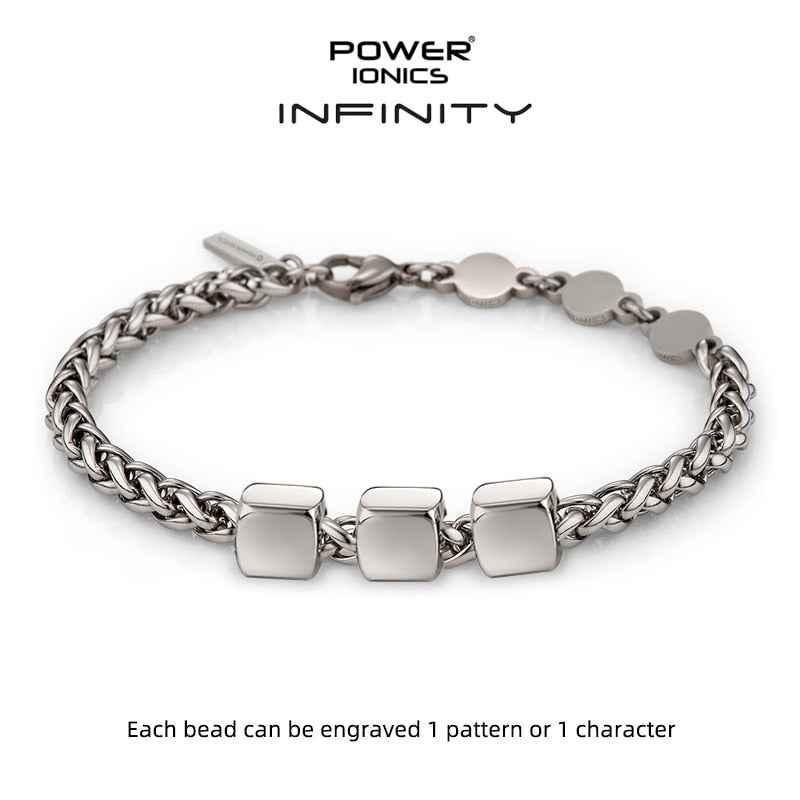 Power Ionics INFINITY Series Cuban Chain Health Bracelet 5mm Men Women Fashion Jewelry Germanium Engraved Gift
