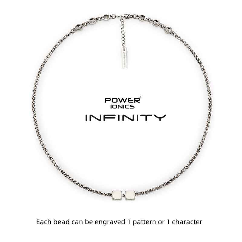 Power Ionics INFINITY Series Germanium Chain Necklace for Women - Personalized Engraved Gift Jewelry