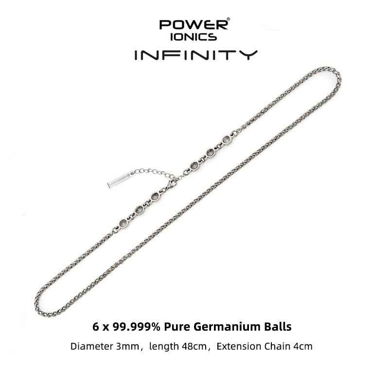 Power Ionics INFINITY Series Germanium Chain Necklace for Women - Personalized Engraved Gift Jewelry