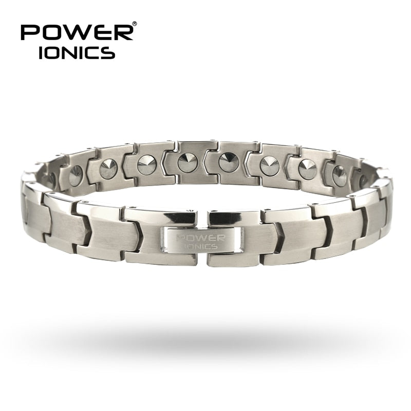 Power Ionics 100% Titanium 99.999% Germanium Mens Womens Blood Pressure Accessory Bracelet Therapy Charm Jewelry Gifts W/ Tool