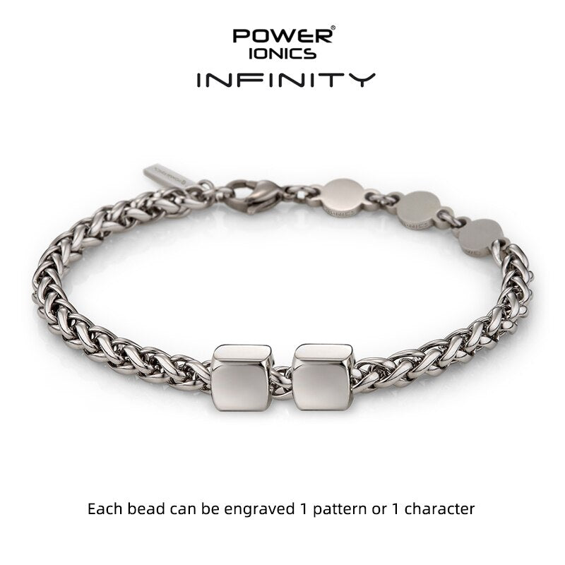 Power Ionics INFINITY Series New Trendy Cuban Chain 5mm Men Women Fashion Jewelry Health Germanium Bracelet Free Engraved Gifts