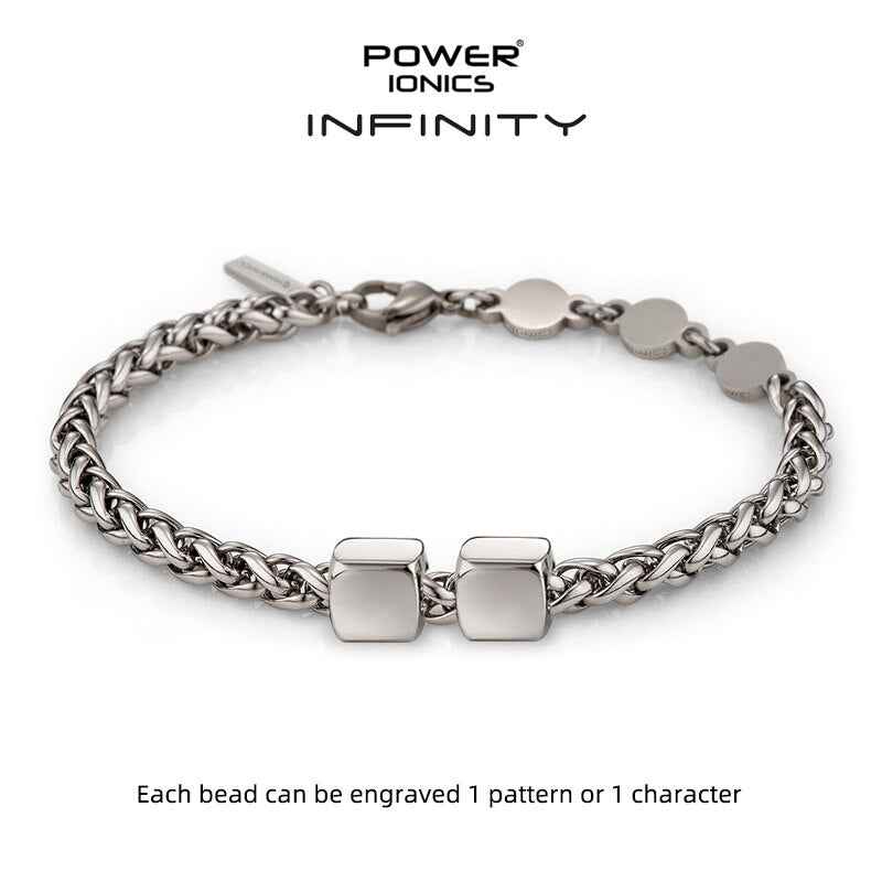 Power Ionics INFINITY Series Cuban Chain Health Bracelet 5mm Men Women Fashion Jewelry Germanium Engraved Gift