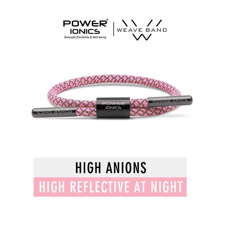 New Power Ionics Reflective Braided Rope Titanium Germanium Wristband Bracelet Balance Energy Body Free Engrave Gift