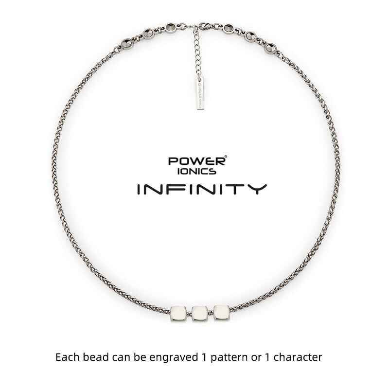 Power Ionics INFINITY Series Germanium Chain Necklace for Women - Personalized Engraved Gift Jewelry