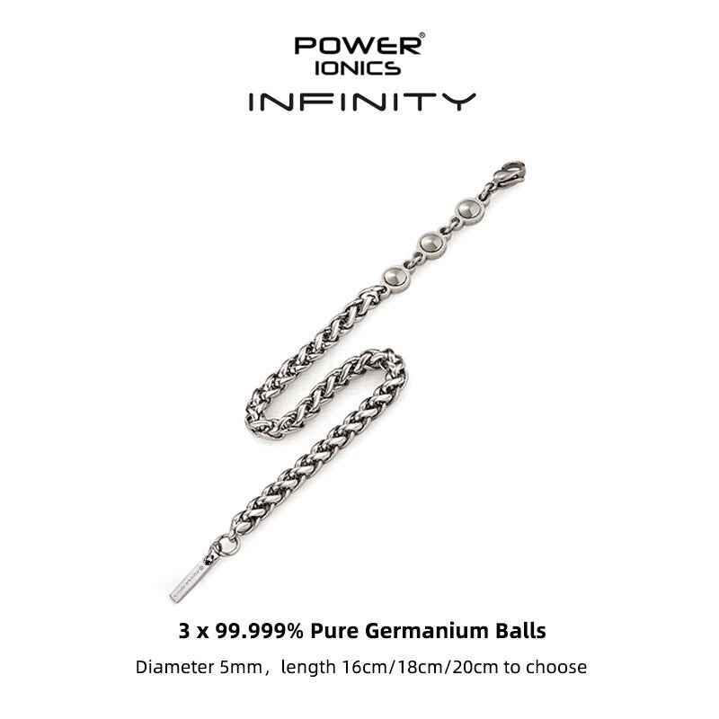 Power Ionics INFINITY Series Cuban Chain Health Bracelet 5mm Men Women Fashion Jewelry Germanium Engraved Gift