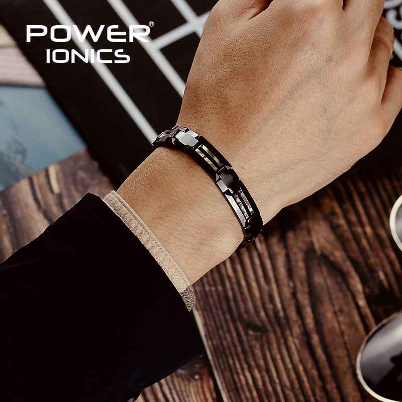 Power Ionics Magnetic Bracelet Luxury Natural Shell Black Ceramic Unisex Wristband Jewelry Gift