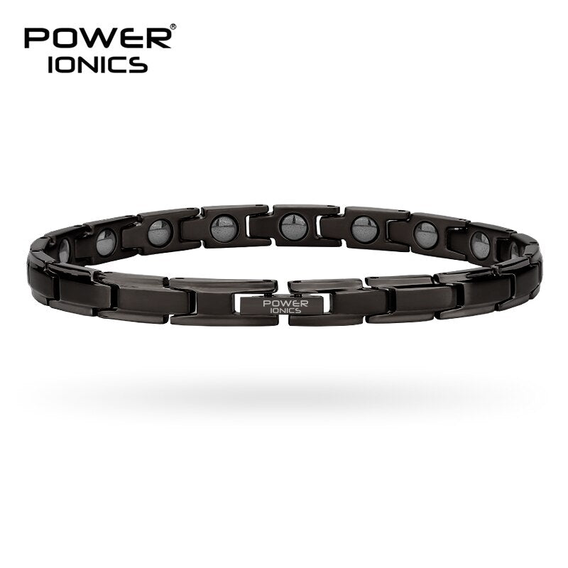 Power Ionics 100% Titanium Magnetic Therapy Slim Fashion Womens 6mm Bracelet Balance Body Lover Christmas Gifts Free Engrave