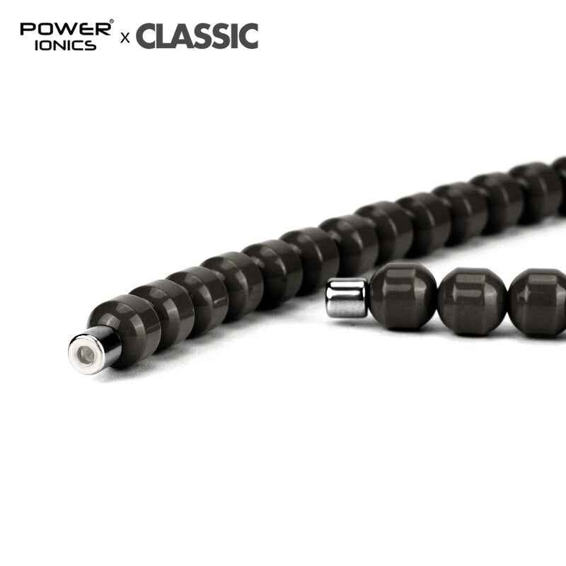 Power Ionics Tourmaline Magnetic Necklace for Men and Women - Natural Stretch Beads for Health, Balance, and Family Gifts