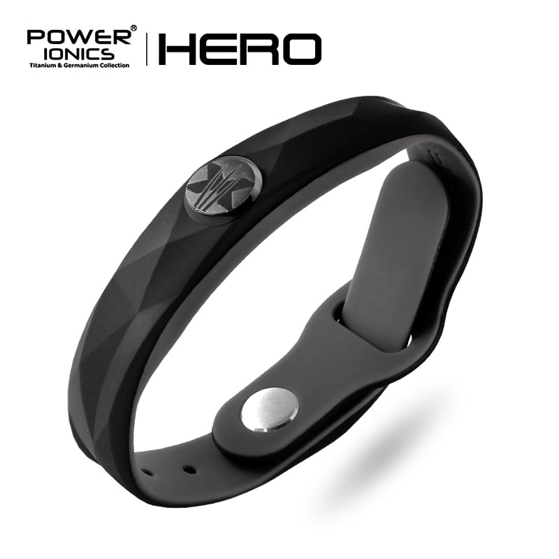 Power Ionics New Hero 3000 ions Sports Titanium Fashion Waterproof Bracelet Wristband Balance Human Body Free Engrave Jewelry