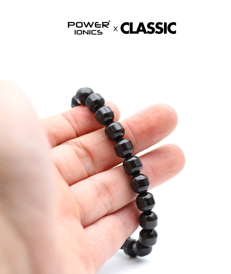 Power Ionics Men Women Natural Tourmaline Beads Stretch Healthy Bracelet Wristband Balance Energy Family Lover Christmas Gifts