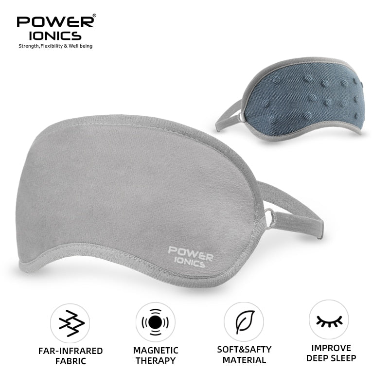 New Power Ionics Unisex Magnetic Massage Deep Sleep Eye Mask Shade Tourmaline Far Infrared Ray Self-Heat Patch Health Ear Care