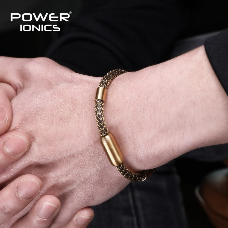 New Power Ionics Original Design 316 Steel Mesh Net Fashion Retro Anions Bracelet Balance Human Body Energy Christmas Gifts