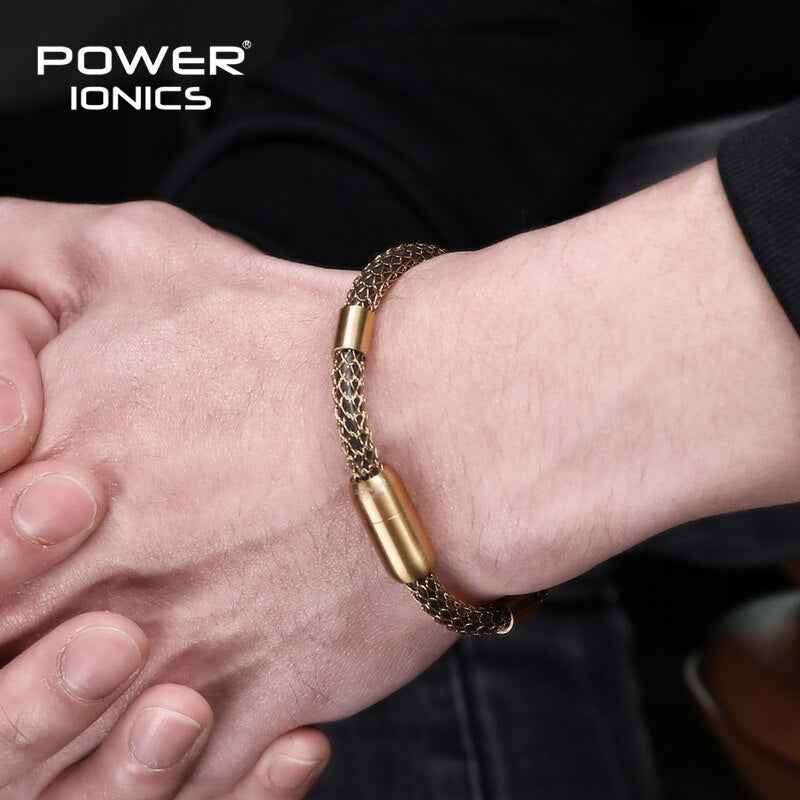 Power Ionics Anions Bracelet - Original Design 316 Steel Mesh Net Fashion Retro for Balance and Energy - Perfect Christmas Gift