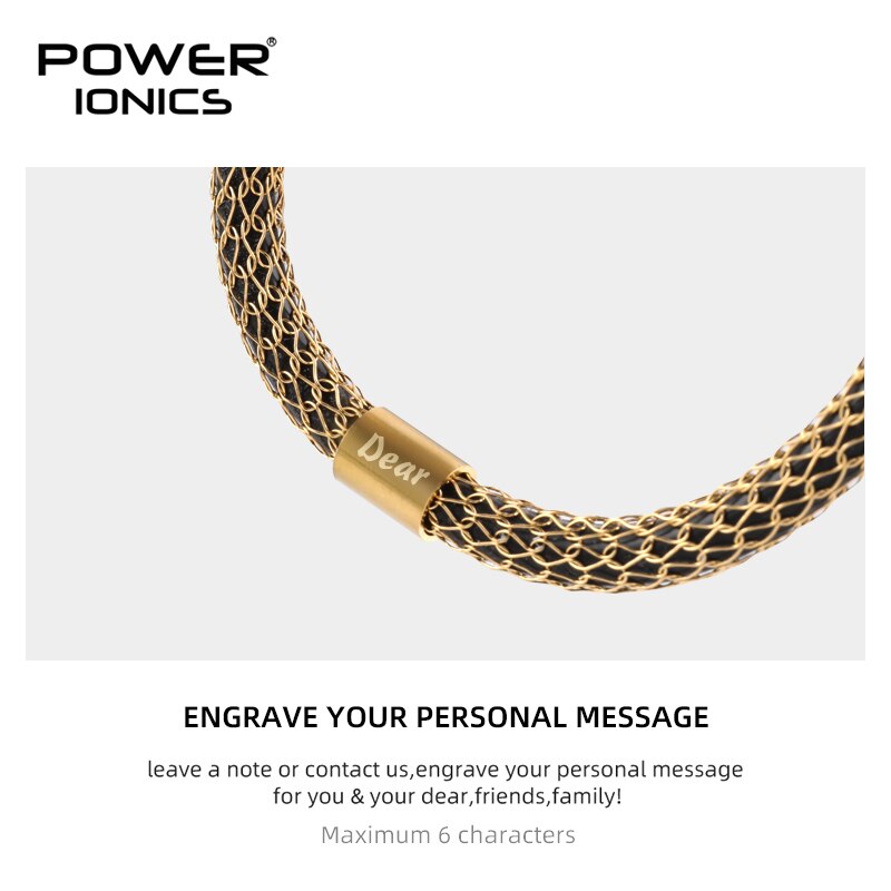 New Power Ionics Original Design 316 Steel Mesh Net Fashion Retro Anions Bracelet Balance Human Body Energy Christmas Gifts