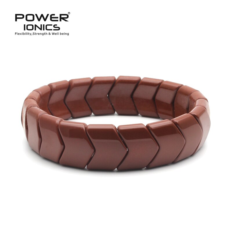 Power Ionics Unisex Tourmaline Arrow Beads Stretch Natural Healthy Bracelet Wristband Balance Energy Family Lover Gifts With Box