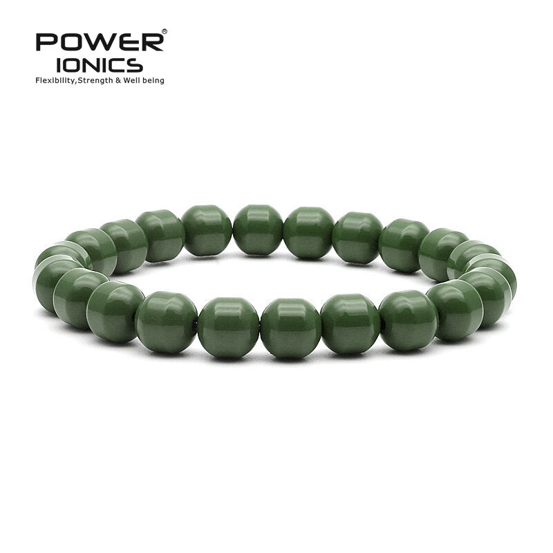 Power Ionics Men Women Natural Tourmaline Beads Stretch Healthy Bracelet Wristband Balance Energy Family Lover Christmas Gifts