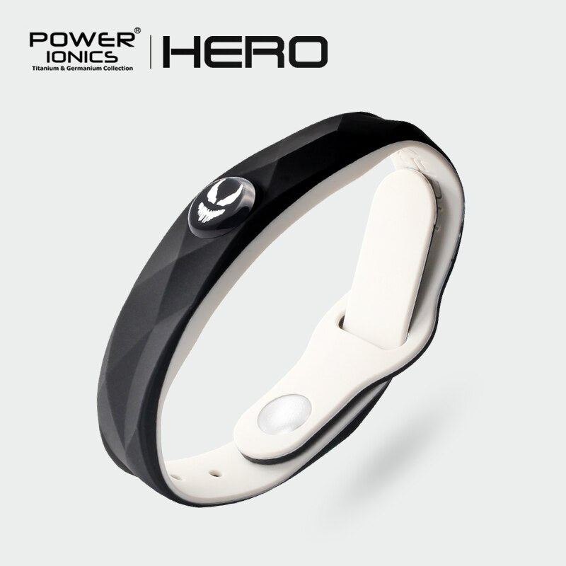 Power Ionics New Hero 3000 ions Sports Titanium Fashion Waterproof Bracelet Wristband Balance Human Body Free Engrave Jewelry