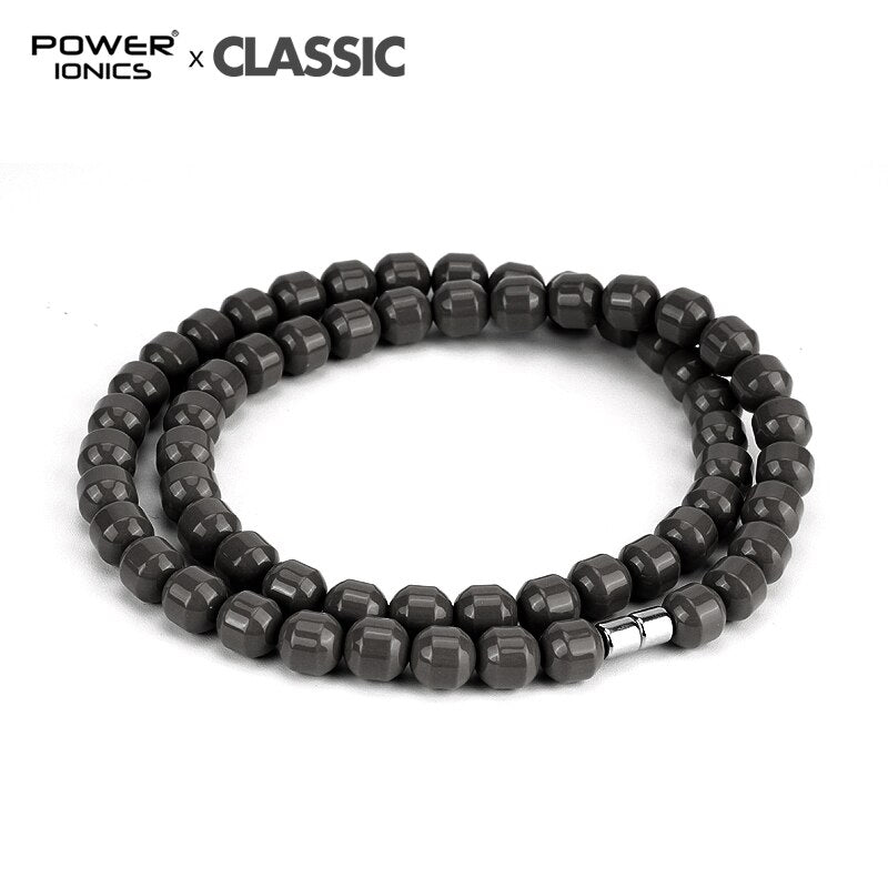 Power Ionics Men Women Natural Tourmaline Beads Stretch Healthy Necklace Magnetic Buckle Balance Body Family Lover Gifts