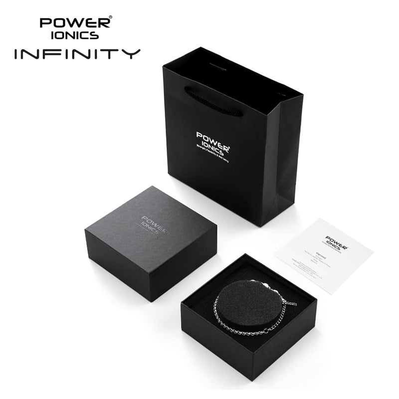 Power Ionics INFINITY Series New Trendy Fashion Jewelry Women Germanium 3mm Chain Bracelet Free Engraved Gifts