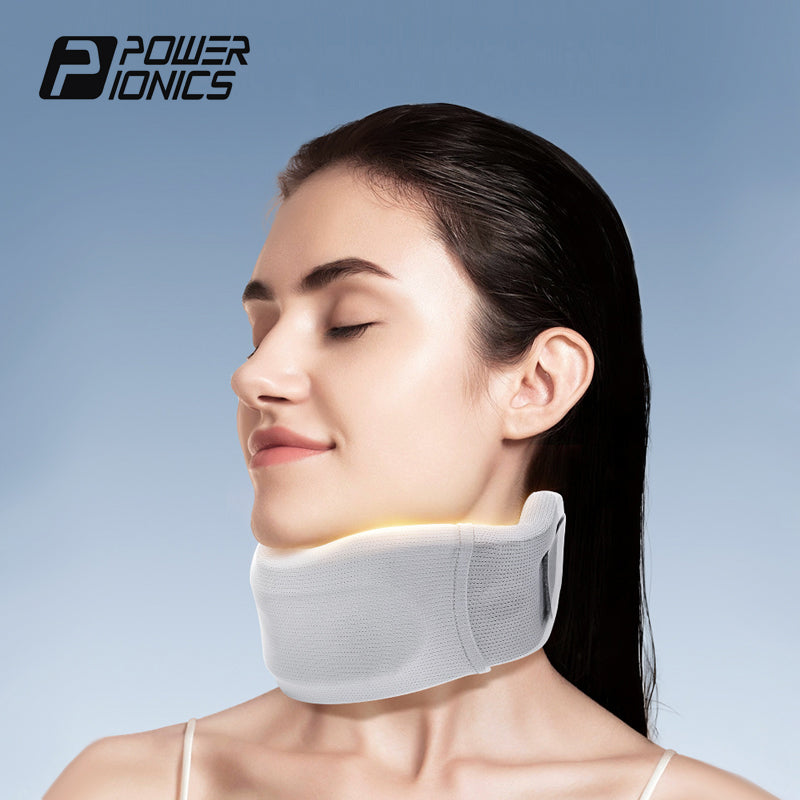 POWER IONICS Breathable Neck Support Brace for Migraine Cervical Collar Work Study Neck Pain Relieve - Powerionics