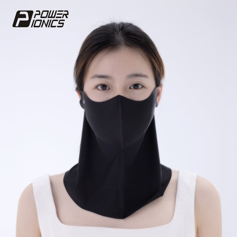 POWER IONICS Cooling Unisex UV Sun Protection Face Mask UPF50+ Outdoor Running Cycling Sports Full Neck Coverage