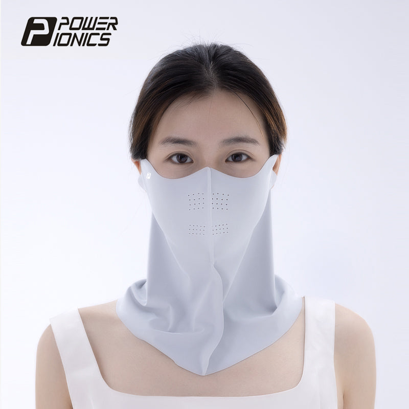 POWER IONICS Cooling Unisex UV Sun Protection Face Mask UPF50+ Outdoor Running Cycling Sports Full Neck Coverage