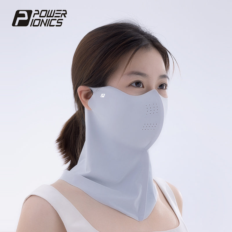 POWER IONICS Cooling Unisex UV Sun Protection Face Mask UPF50+ Outdoor Running Cycling Sports Full Neck Coverage