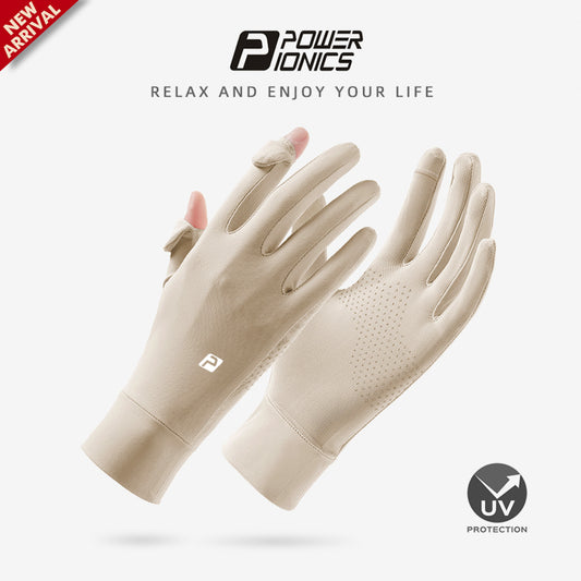 POWER IONICS Women‘s UV Protection Cooling Sun Gloves - Powerionics