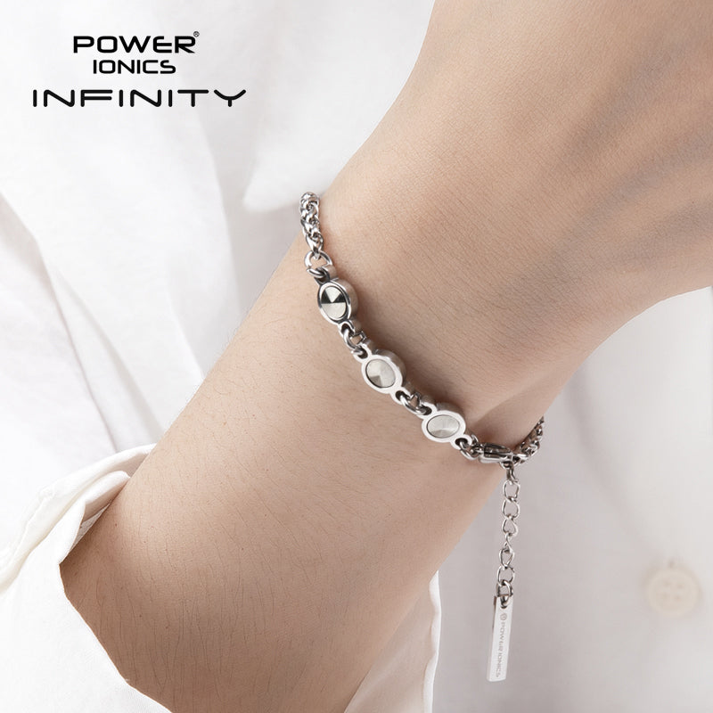 Power Ionics INFINITY Series New Trendy Fashion Jewelry Women Germanium 3mm Chain Bracelet Free Engraved Gifts