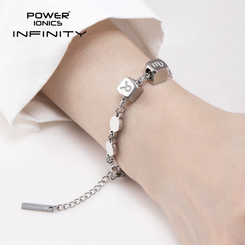 Power Ionics INFINITY Series New Trendy Fashion Jewelry Women Germanium 3mm Chain Bracelet Free Engraved Gifts