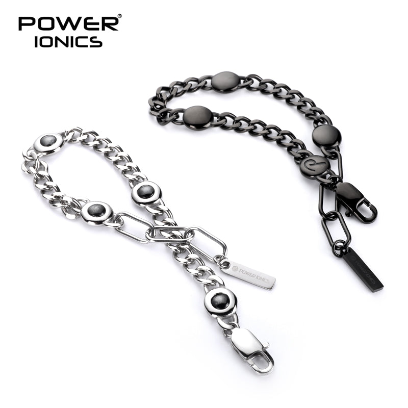 Power Ionics New Trendy Design 316 Steel Fashion Magnetic Healthy Bracelet Cuban Chain Free Engraving