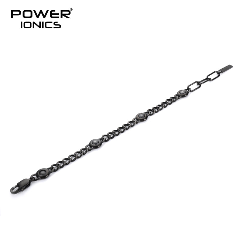 Power Ionics New Trendy Design 316 Steel Fashion Magnetic Healthy Bracelet Cuban Chain Free Engraving