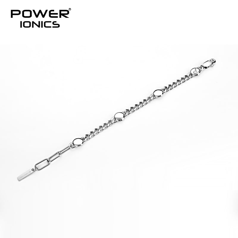 Power Ionics New Trendy Design 316 Steel Fashion Magnetic Healthy Bracelet Cuban Chain Free Engraving