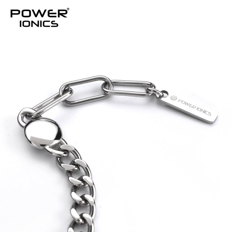 Power Ionics New Trendy Design 316 Steel Fashion Magnetic Healthy Bracelet Cuban Chain Free Engraving