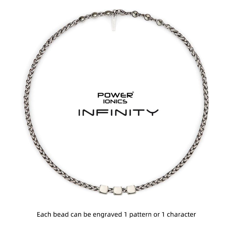 Power Ionics INFINITY Series New Trendy Cuban Chain 5mm Men Women Fashion Jewelry Health Germanium Necklace Free Engraved Gifts